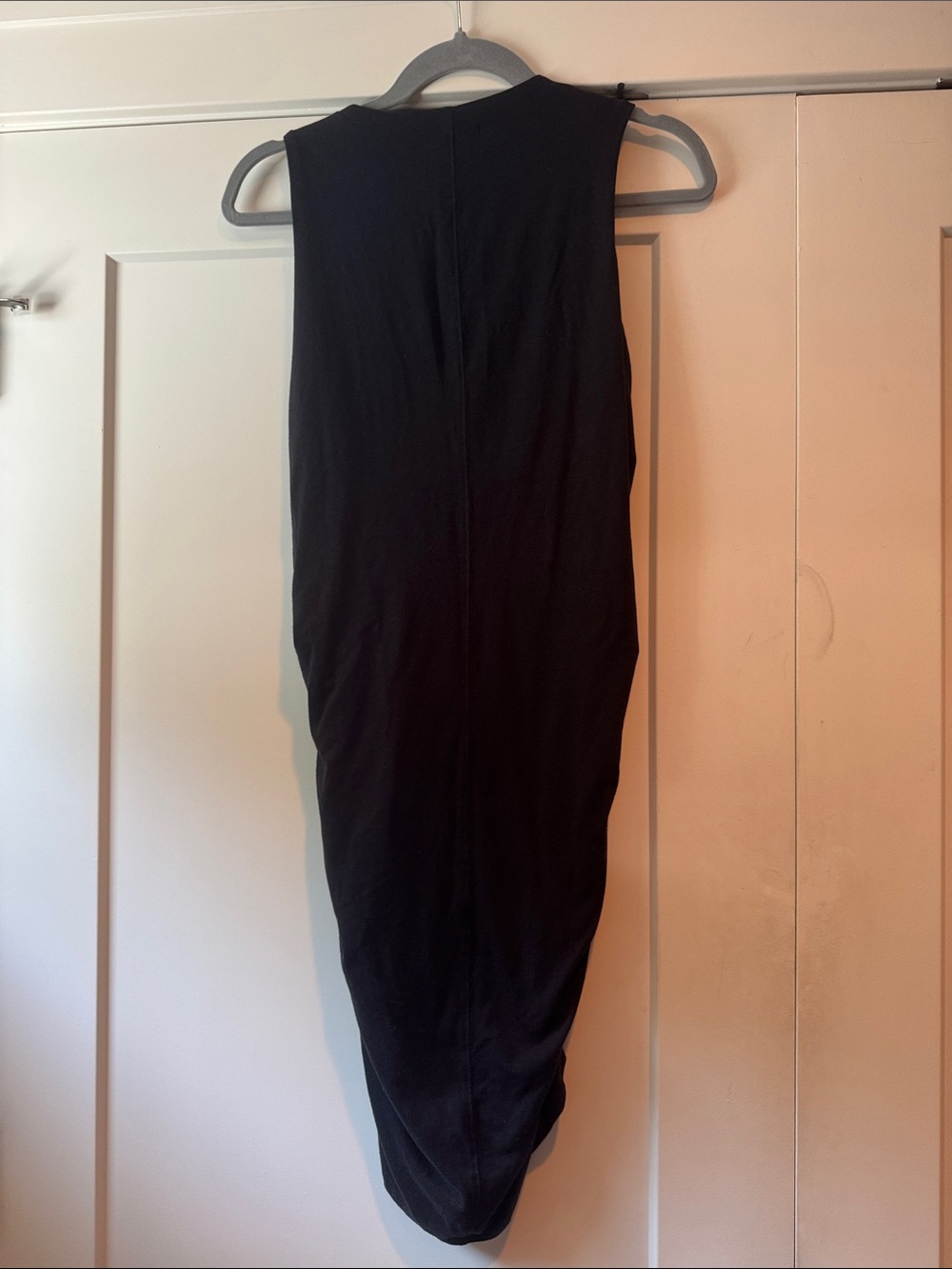 Athleta Black Stella Dress Ruched Bodycon Lined Knit Midi Size Small - Picture 6 of 10